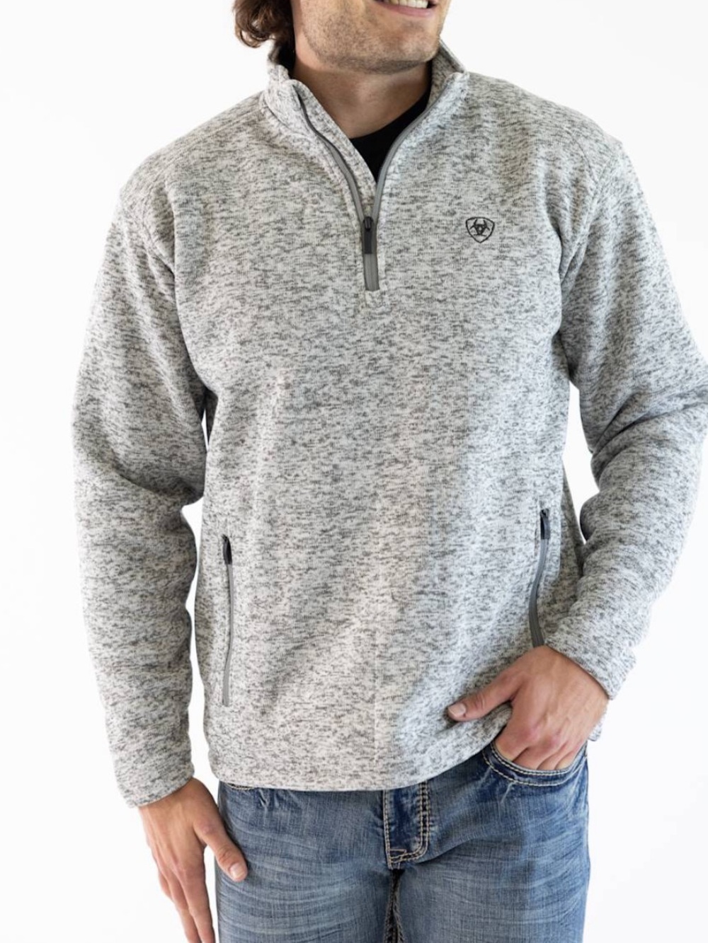 NWT Ariat Caldwell 1/4 Zip Sweater for Men in Nulla Heather